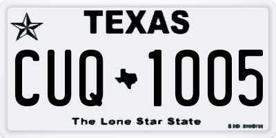 TX license plate CUQ1005