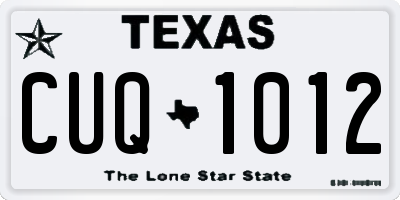 TX license plate CUQ1012