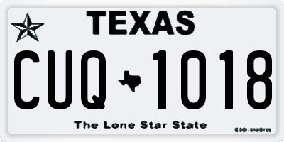 TX license plate CUQ1018