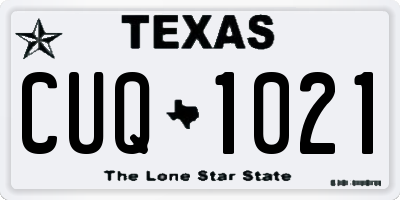 TX license plate CUQ1021