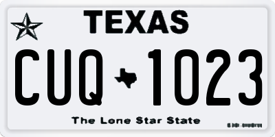 TX license plate CUQ1023