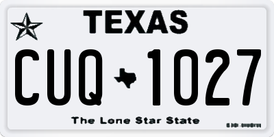 TX license plate CUQ1027
