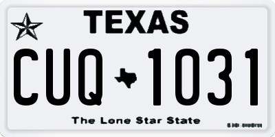 TX license plate CUQ1031