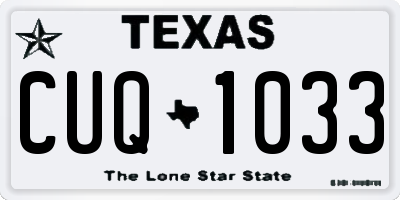 TX license plate CUQ1033