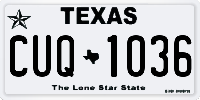 TX license plate CUQ1036