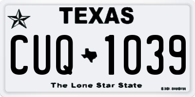 TX license plate CUQ1039