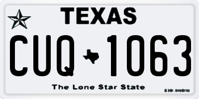 TX license plate CUQ1063