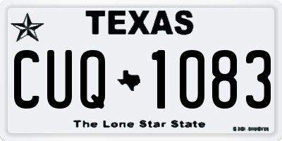 TX license plate CUQ1083