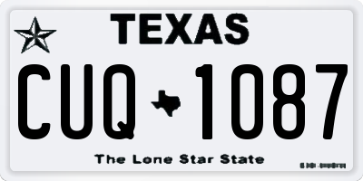 TX license plate CUQ1087
