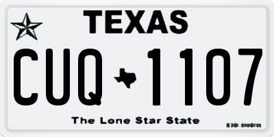 TX license plate CUQ1107