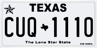 TX license plate CUQ1110