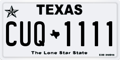 TX license plate CUQ1111