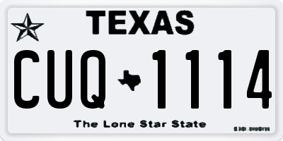 TX license plate CUQ1114