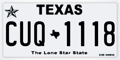 TX license plate CUQ1118
