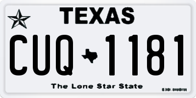 TX license plate CUQ1181