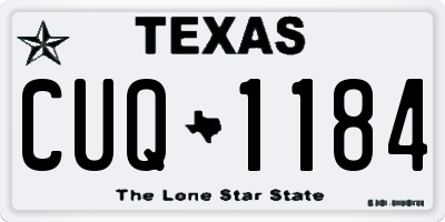 TX license plate CUQ1184