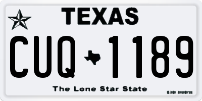 TX license plate CUQ1189