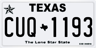 TX license plate CUQ1193