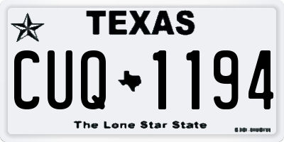 TX license plate CUQ1194