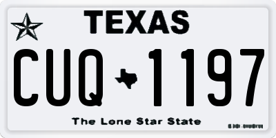 TX license plate CUQ1197
