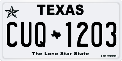 TX license plate CUQ1203