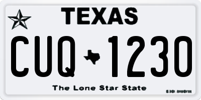 TX license plate CUQ1230