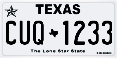 TX license plate CUQ1233