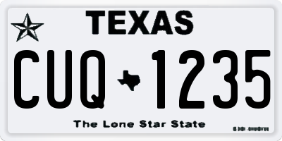 TX license plate CUQ1235