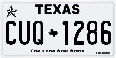 TX license plate CUQ1286