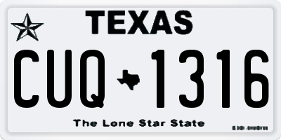 TX license plate CUQ1316