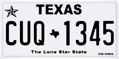 TX license plate CUQ1345