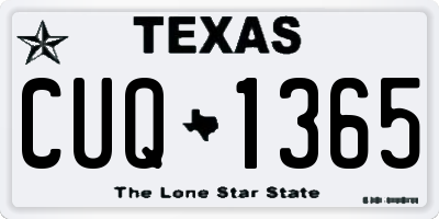 TX license plate CUQ1365
