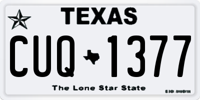 TX license plate CUQ1377