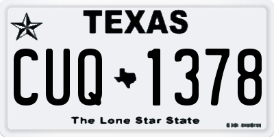 TX license plate CUQ1378