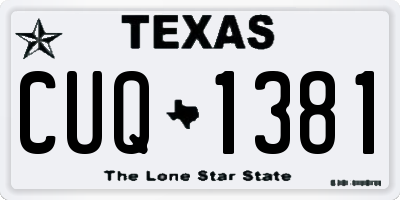 TX license plate CUQ1381