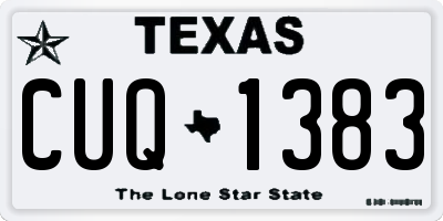 TX license plate CUQ1383