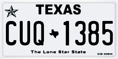TX license plate CUQ1385