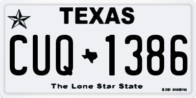 TX license plate CUQ1386