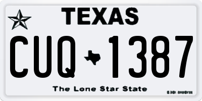 TX license plate CUQ1387