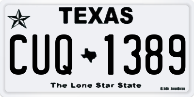 TX license plate CUQ1389