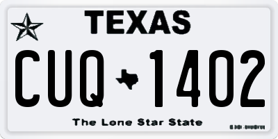 TX license plate CUQ1402