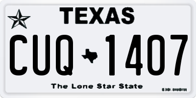 TX license plate CUQ1407