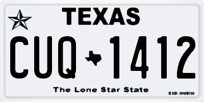 TX license plate CUQ1412