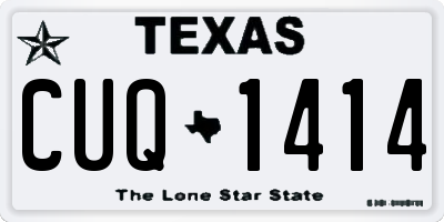 TX license plate CUQ1414