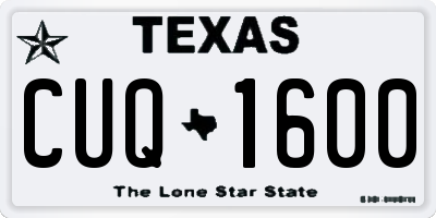 TX license plate CUQ1600