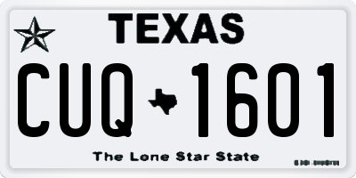 TX license plate CUQ1601