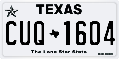 TX license plate CUQ1604