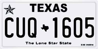TX license plate CUQ1605