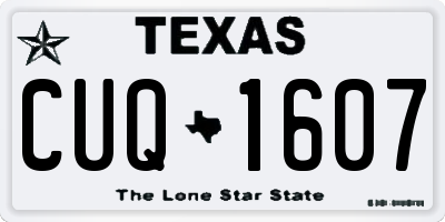 TX license plate CUQ1607