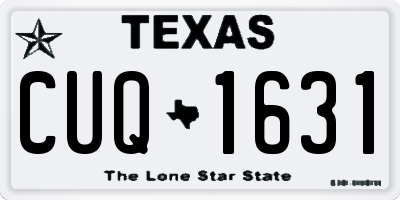 TX license plate CUQ1631